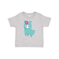 thumbnail image 1 of Inktastic Blue Llama, Cute Llama, Alpaca, Flowers Girls Baby T-Shirt, 1 of 5