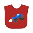 thumbnail image 1 of Inktastic Blue Monster Truck Action Boys or Girls Baby Bib, 1 of 4