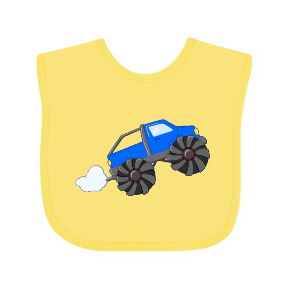 Inktastic Blue Monster Truck Action Boys or Girls Baby Bib