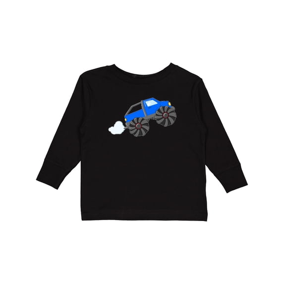 Inktastic Blue Monster Truck Action Boys or Girls Long Sleeve Toddler T-Shirt
