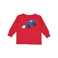 thumbnail image 1 of Inktastic Blue Monster Truck Action Boys or Girls Long Sleeve Toddler T-Shirt, 1 of 5