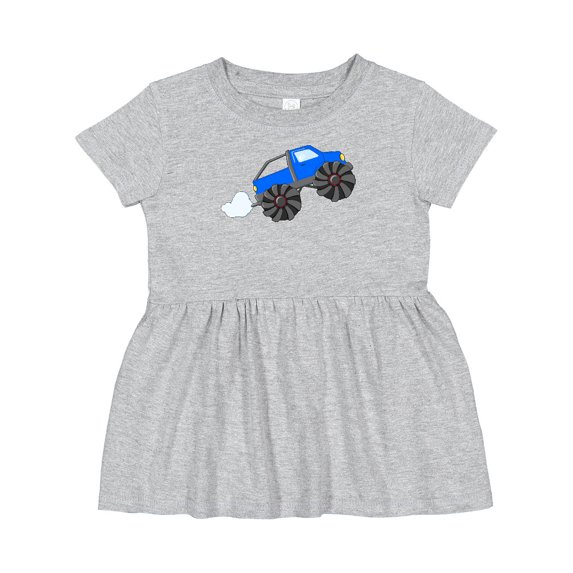 Inktastic Blue Monster Truck Action Girls Baby Dress