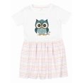 thumbnail image 1 of Inktastic Blue Owl on Tree Branch Girls Toddler Dress, 1 of 5