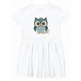 thumbnail image 1 of Inktastic Blue Owl on Tree Branch Girls Toddler Dress, 1 of 5