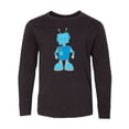 thumbnail image 1 of Inktastic Blue Robot Long Sleeve Youth T-Shirt, 1 of 5