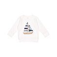 thumbnail image 1 of Inktastic Blue Striped Sailboat Nautical Toddler Sweatshirt, 1 of 4