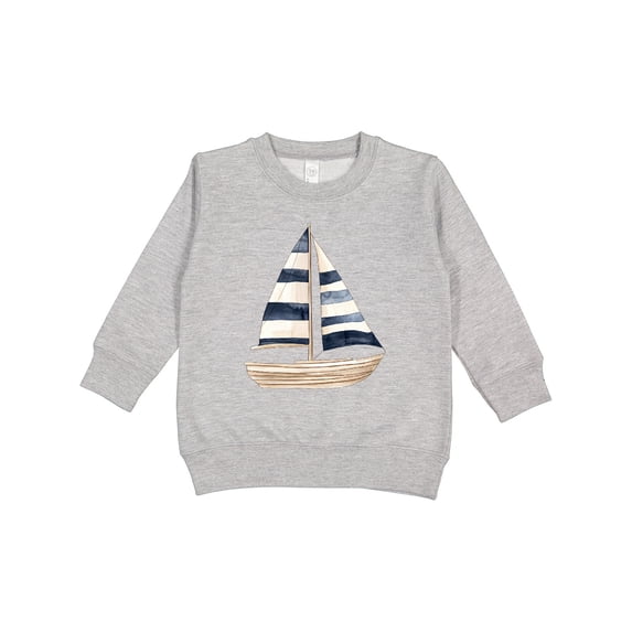 Inktastic Blue Striped Sailboat Nautical Toddler Sweatshirt