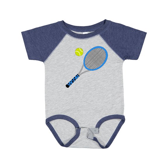 Inktastic Blue Tennis Racket and Ball Boys or Girls Baby Bodysuit