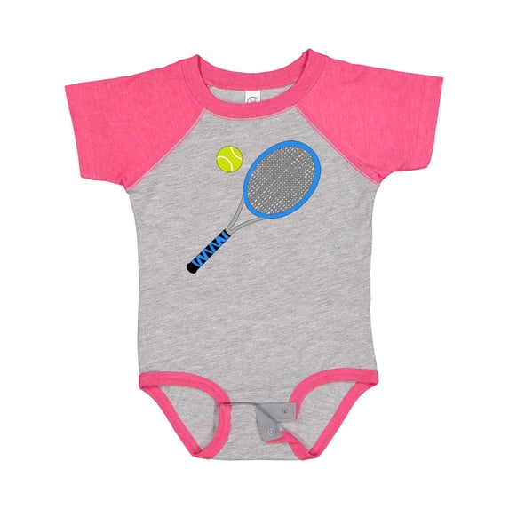 Inktastic Blue Tennis Racket and Ball Boys or Girls Baby Bodysuit