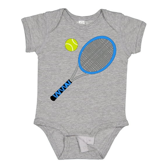 Inktastic Blue Tennis Racket and Ball Boys or Girls Baby Bodysuit