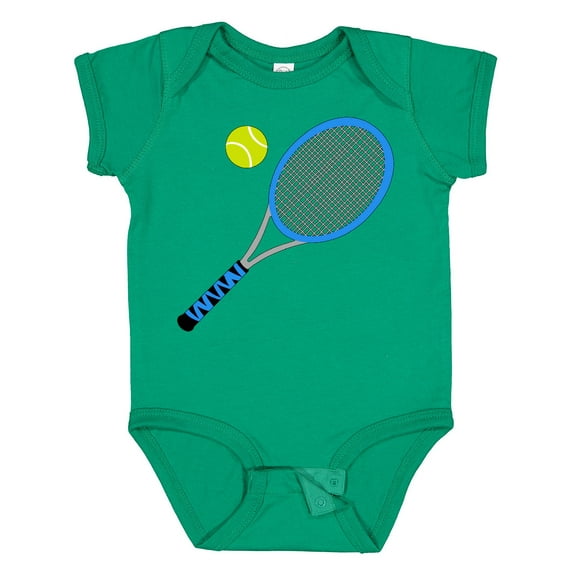 Inktastic Blue Tennis Racket and Ball Boys or Girls Baby Bodysuit
