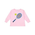 thumbnail image 1 of Inktastic Blue Tennis Racket and Ball Boys or Girls Long Sleeve Toddler T-Shirt, 1 of 5