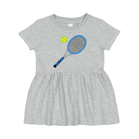 Inktastic Blue Tennis Racket and Ball Girls Baby Dress