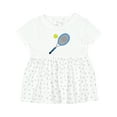 thumbnail image 1 of Inktastic Blue Tennis Racket and Ball Girls Baby Dress, 1 of 5