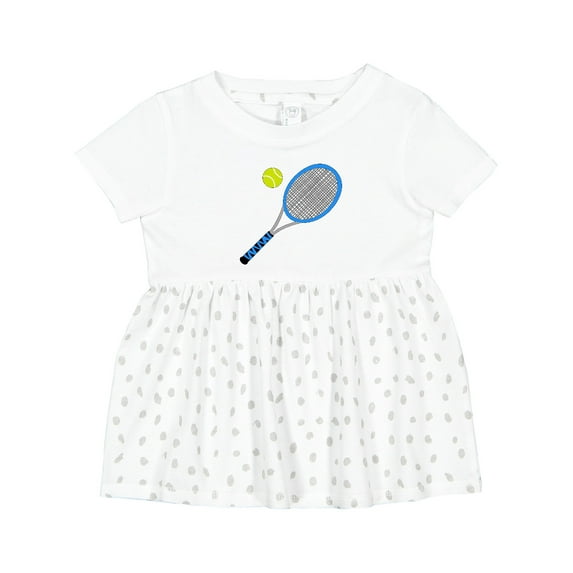 Inktastic Blue Tennis Racket and Ball Girls Baby Dress