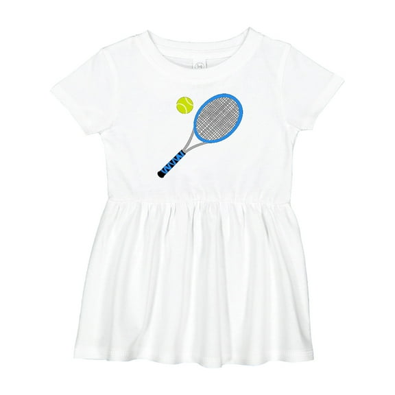 Inktastic Blue Tennis Racket and Ball Girls Baby Dress