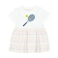 thumbnail image 1 of Inktastic Blue Tennis Racket and Ball Girls Baby Dress, 1 of 5