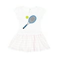 thumbnail image 1 of Inktastic Blue Tennis Racket and Ball Girls Toddler Dress, 1 of 4