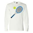 thumbnail image 1 of Inktastic Blue Tennis Racket and Ball Long Sleeve T-Shirt, 1 of 5