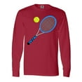 thumbnail image 1 of Inktastic Blue Tennis Racket and Ball Long Sleeve T-Shirt, 1 of 5