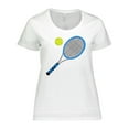 thumbnail image 1 of Inktastic Blue Tennis Racket and Ball Women's Plus Size T-Shirt, 1 of 5