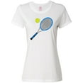 thumbnail image 1 of Inktastic Blue Tennis Racket and Ball Women's T-Shirt, 1 of 5