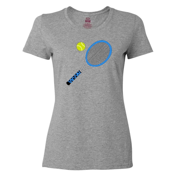 Inktastic Blue Tennis Racket and Ball Women's T-Shirt