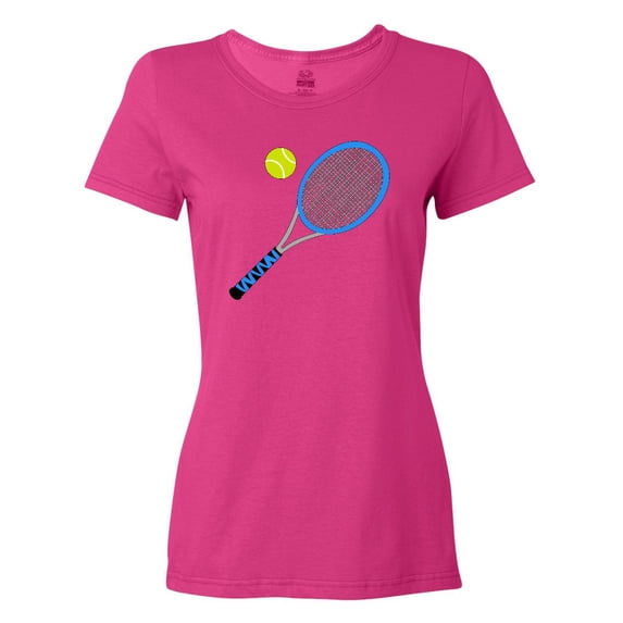 Inktastic Blue Tennis Racket and Ball Women's T-Shirt