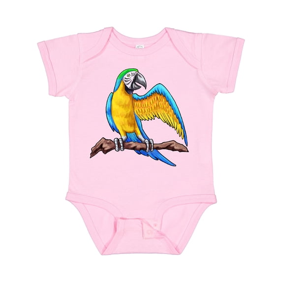 Inktastic Blue and Gold Macaw Parrot Boys or Girls Baby Bodysuit