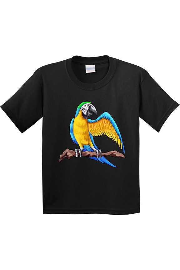 Blue and Gold Macaw Parrot Youth T-Shirt