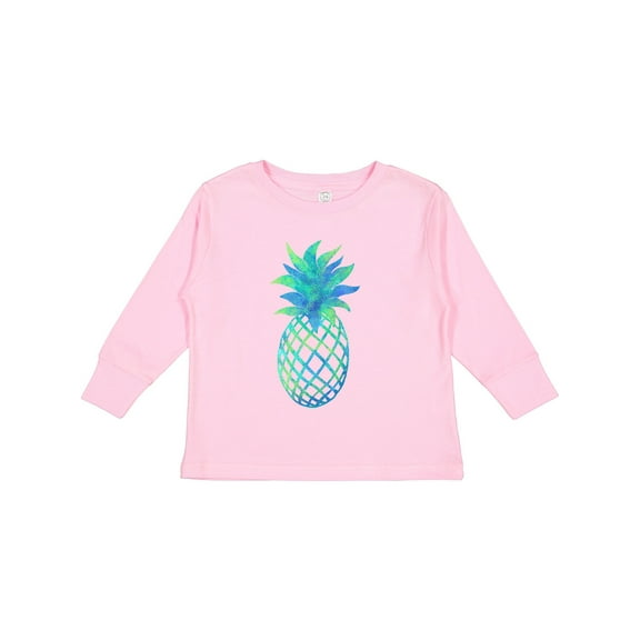 Inktastic Blue and Green Pineapple Boys or Girls Long Sleeve Toddler T-Shirt