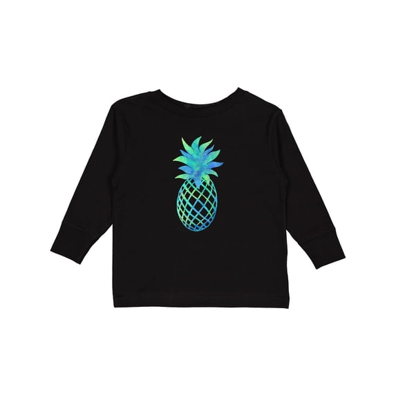 Inktastic Blue and Green Pineapple Boys or Girls Long Sleeve Toddler T-Shirt
