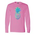 thumbnail image 1 of Inktastic Blue and Green Pineapple Long Sleeve T-Shirt, 1 of 5