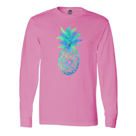 Inktastic Blue and Green Pineapple Long Sleeve T-Shirt