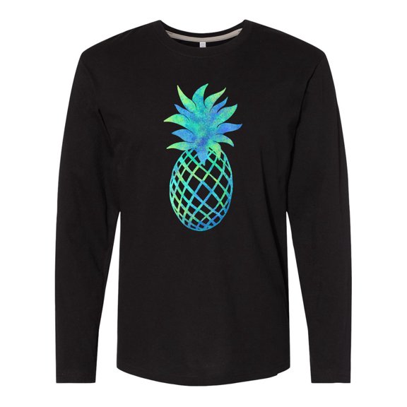 Inktastic Blue and Green Pineapple Long Sleeve T-Shirt