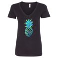 thumbnail image 1 of Inktastic Blue and Green Pineapple Women's V-Neck T-Shirt, 1 of 5