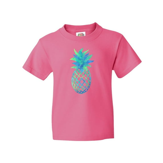 Inktastic Blue and Green Pineapple Youth T-Shirt
