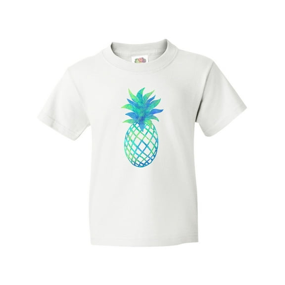 Inktastic Blue and Green Pineapple Youth T-Shirt