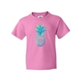 thumbnail image 1 of Inktastic Blue and Green Pineapple Youth T-Shirt, 1 of 5
