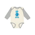 thumbnail image 1 of Inktastic Blue robot Boys or Girls Long Sleeve Baby Bodysuit, 1 of 5