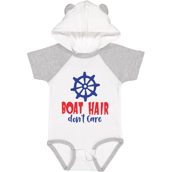 Inktastic Boat Hair Don't Care, Boat's Wheel, Ship's Wheel Boys or Girls Baby Bodysuit