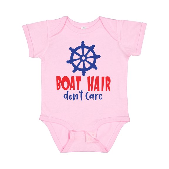 Inktastic Boat Hair Don't Care, Boat's Wheel, Ship's Wheel Boys or Girls Baby Bodysuit
