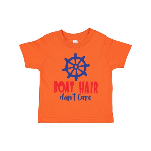 Inktastic Boat Hair Don't Care, Boat's Wheel, Ship's Wheel Boys or Girls Toddler T-Shirt