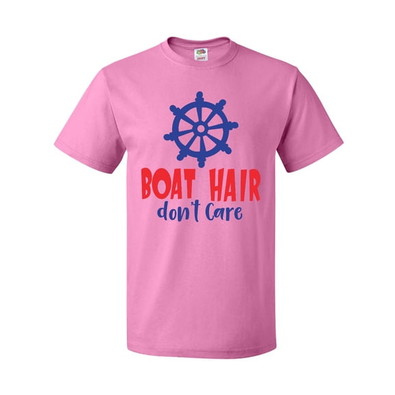 Inktastic Boat Hair Don't Care, Boat's Wheel, Ship's Wheel T-Shirt
