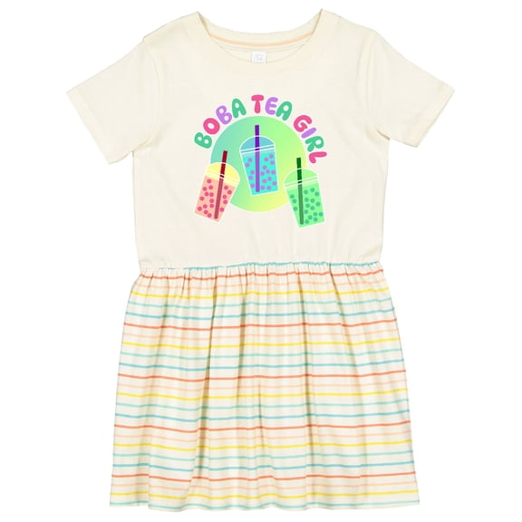 Inktastic Boba Tea Girl Girls Toddler Dress