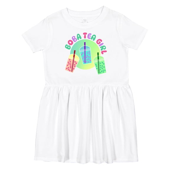 Inktastic Boba Tea Girl Girls Toddler Dress
