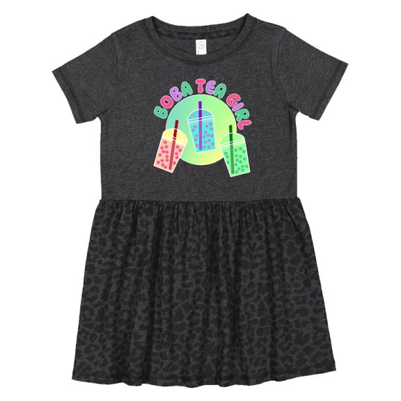 Inktastic Boba Tea Girl Girls Toddler Dress