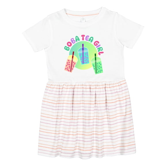Inktastic Boba Tea Girl Girls Toddler Dress
