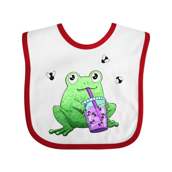 Inktastic Boba Toad Cute Frog with Tea Boys or Girls Baby Bib
