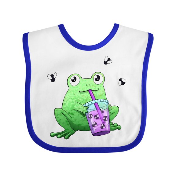 Inktastic Boba Toad Cute Frog with Tea Boys or Girls Baby Bib